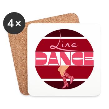 Linedance Linientanz - Untersetzer (4er-Set) - Weiß - Vorne