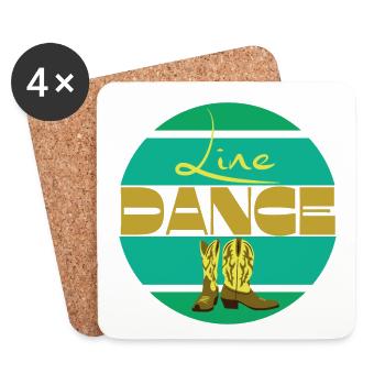 Linedance grün gelb - Untersetzer (4er-Set) - Weiß - Vorne