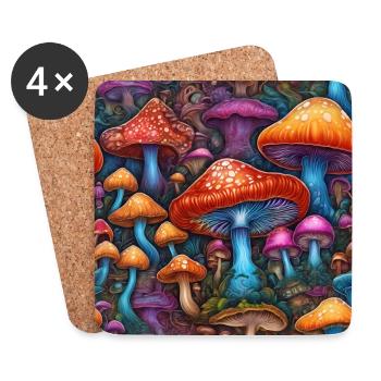 Magic Mushrooms Dream - Coasters (set of 4) - white - Front