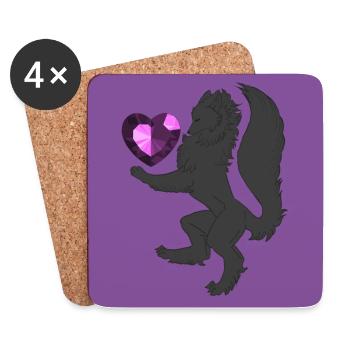 Heraldic (background, black/purple) - Coasters (set of 4) - white - Front