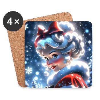Frohe Weihnachten #4 - Untersetzer (4er-Set) - Weiß - Vorne