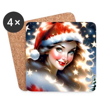 Merry Christmas #6 - Coasters (set of 4) - white - Front