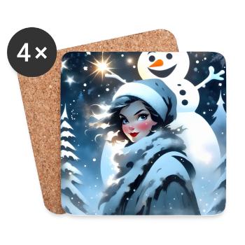 Frohe Weihnachten #10 - Untersetzer (4er-Set) - Weiß - Vorne