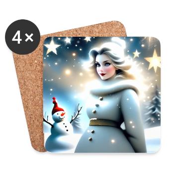 Joyeux Noel #12 - Dessous de verre (lot de 4) - blanc - Devant