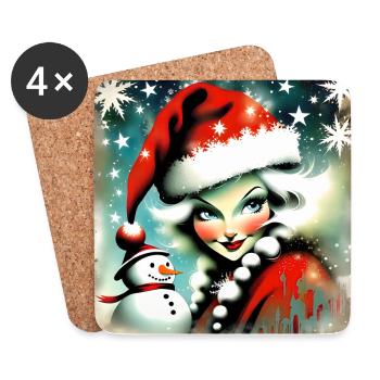 Frohe Weihnachten #15 - Untersetzer (4er-Set) - Weiß - Vorne