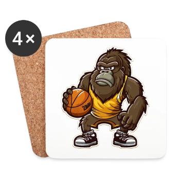Gorilla Puissance Attaquant - Dessous de verre (lot de 4) - blanc - Devant