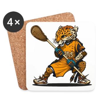 Gepard Lacrosse - Untersetzer (4er-Set) - Weiß - Vorne