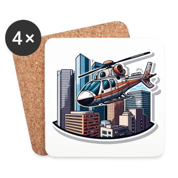 L’aviateur urbain - Dessous de verre (lot de 4) - blanc - Devant