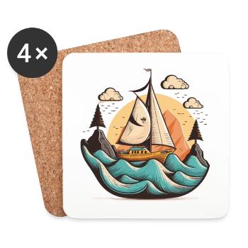 Der nautische Abenteurer - Untersetzer (4er-Set) - Weiß - Vorne