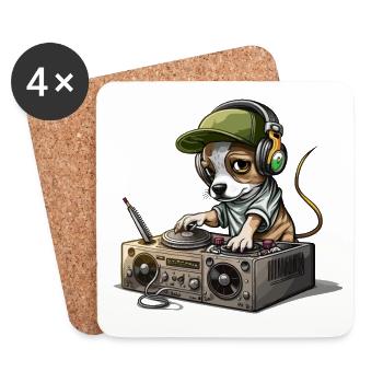 Smokin Dog DJ - Untersetzer (4er-Set) - Weiß - Vorne