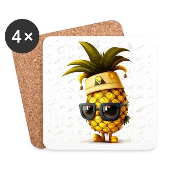 Pineapple Paradise - Coasters (set of 4) - white - Front