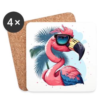 Flamingo Diva - Coasters (set of 4) - white - Front