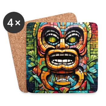 Tiki Mosaik - Untersetzer (4er-Set) - Weiß - Vorne