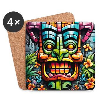 Tiki Mosaik - Untersetzer (4er-Set) - Weiß - Vorne