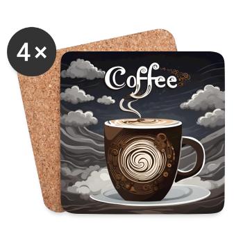 The Coffee Bean Stormy Coffee Cup - Coasters (set of 4) - white - Front