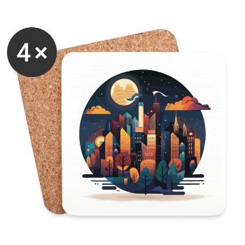 The Night Explorer - Coasters (set of 4) - white - Front