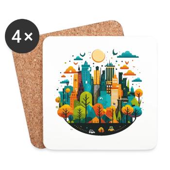 L’explorateur urbain - Dessous de verre (lot de 4) - blanc - Devant