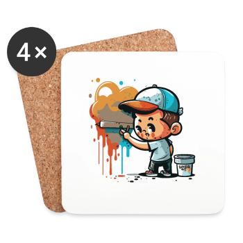 L’artiste de la ville - Dessous de verre (lot de 4) - blanc - Devant