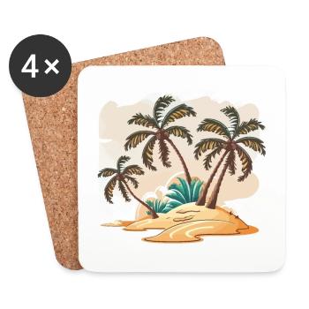Le Beachcomber - Dessous de verre (lot de 4) - blanc - Devant