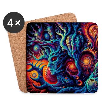 Psy forest fractal - Untersetzer (4er-Set) - Weiß - Vorne