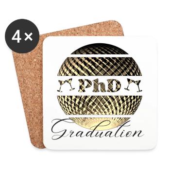 PhD graduation - Coasters (set of 4) - white - Front