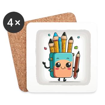 Der Doodler - Untersetzer (4er-Set) - Weiß - Vorne