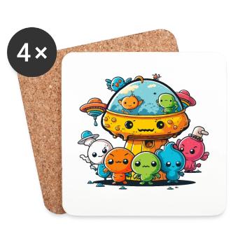 Space Buddies - Coasters (set of 4) - white - Front