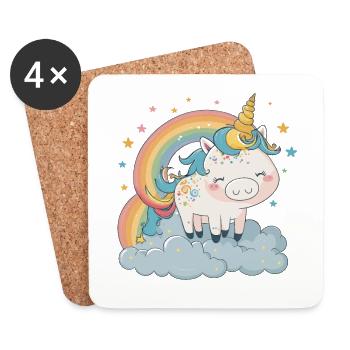 Regenbogen-Magie - Untersetzer (4er-Set) - Weiß - Vorne