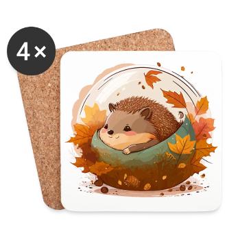Kuscheliger Igel - Untersetzer (4er-Set) - Weiß - Vorne