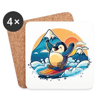 Happy Penguin - Coasters (set of 4) - white - Front