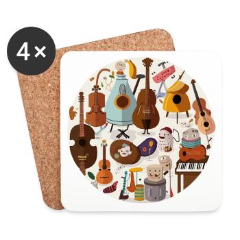 The Instrumental Crew - Coasters (set of 4) - white - Front