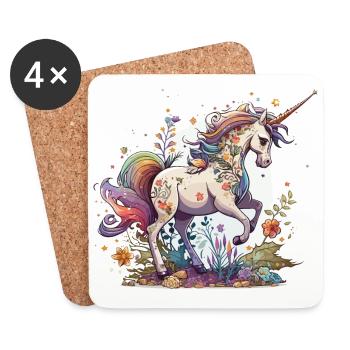 Parfait pour un design sur le thème de la fantaisie. - Dessous de verre (lot de 4) - blanc - Devant