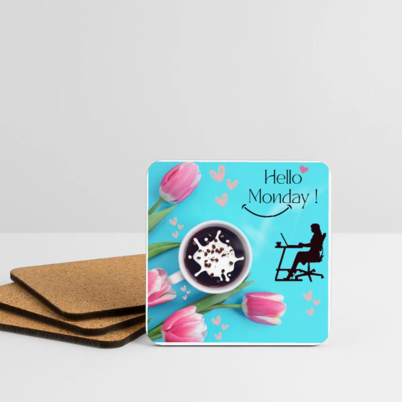 Hello Monday Dessous de verre (lot de 4)