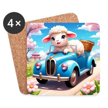 Sweet Lamb Motorist - Coasters (set of 4) - white - Front