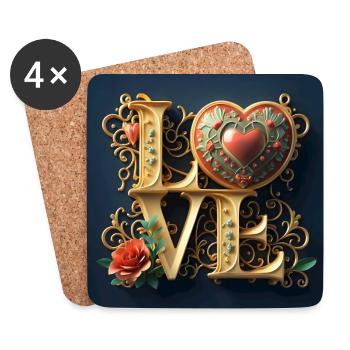 Love - Coasters (set of 4) - white - Front