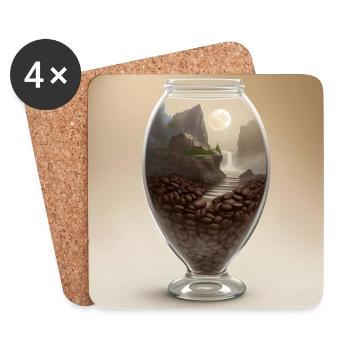 Calm in a Coffee Cup - Coasters (set of 4) - white - Front
