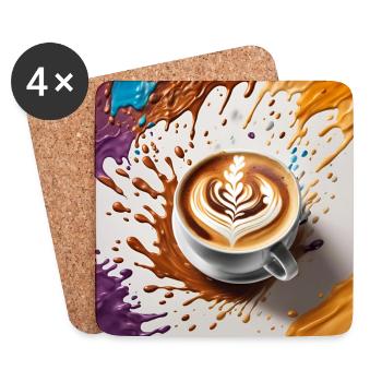 Latte Art Love - Coasters (set of 4) - white - Front