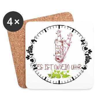 Es ist (W)Ein Uhr - Untersetzer (4er-Set) - Weiß - Vorne
