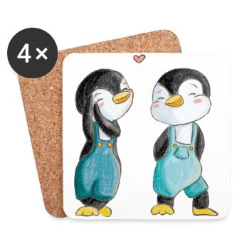 Penguins in love - Coasters (set of 4) - white - Front