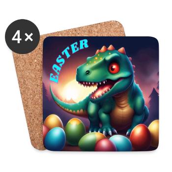 Dinosaure Yeux rouges Pâques - Dessous de verre (lot de 4) - blanc - Devant