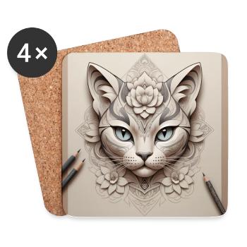 Purrrfect Profile - Coasters (set of 4) - white - Front