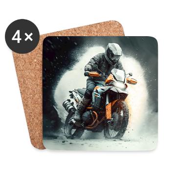 Tour d’Enduro 1 - Dessous de verre (lot de 4) - blanc - Devant