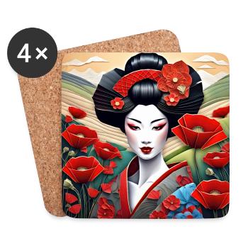 Asian Beauty #12 - Dessous de verre (lot de 4) - blanc - Devant