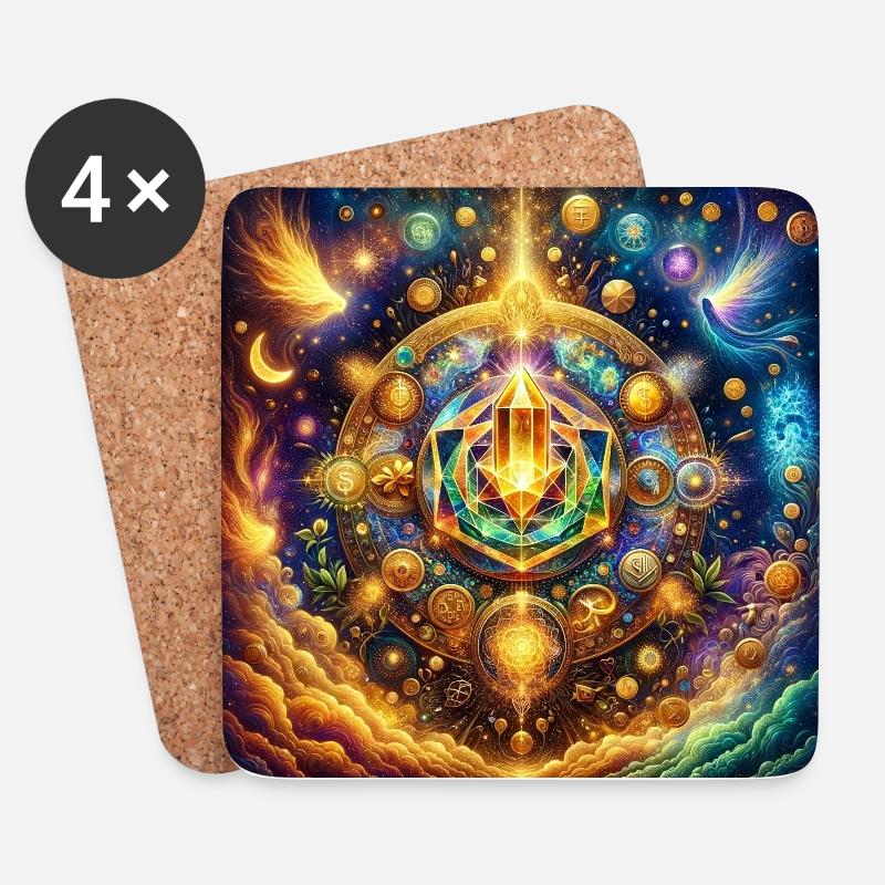 Prosperity Manifestation - Untersetzer (4er-Set) - Weiß