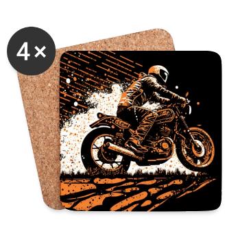 Caferacer orange - Untersetzer (4er-Set) - Weiß - Vorne