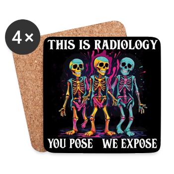 Dancing Colorful Skeletons Funny Radiology Design - Coasters (set of 4) - white - Front