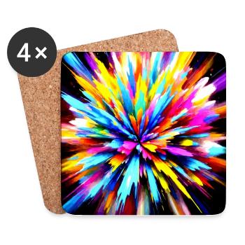an explosion of color - like splash art - Coasters (set of 4) - white - Front
