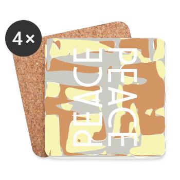 PEACE camouflage Design - Coasters (set of 4) - white - Front