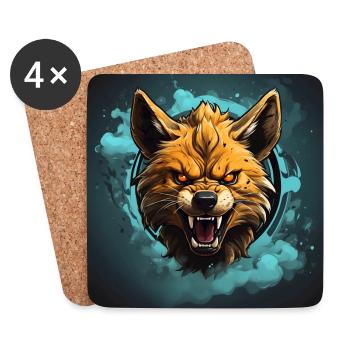 Hyena hyena portrait on splash of color - Coasters (set of 4) - white - Front