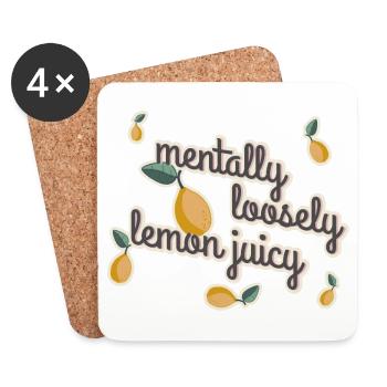mentally loosely lemon juicy - Coasters (set of 4) - white - Front